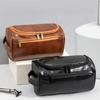 PU Leather Travel Wash Bag Waterproof Storage Handbag Travel Essential Hanging Toiletry Bag Travel