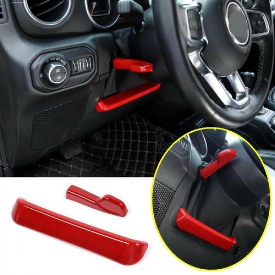 For - Jeep Gladiator JT Red Car Steering Wheel Height Adjust Covers Trim
