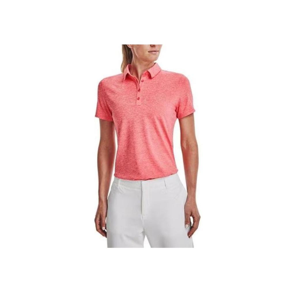 Under Armour Solid Loose Casual Short Sleeve Polo Shirt Women tops Pink 1363949-872