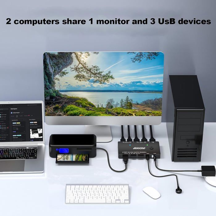 HDMI KVM Switch - UNDERSCORE - 8K 60Hz - 2 PC - 1 Monitor - USB 3.0