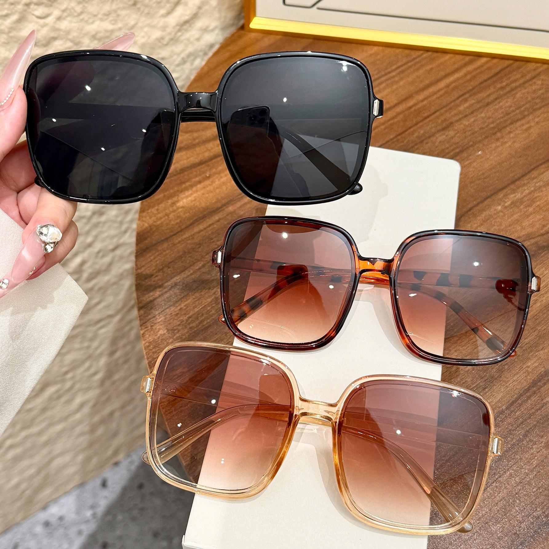 3Pcs Sunglasses Women s Fashion Gradient Glasses Square Large Frame Glasses Outdoor Sunglasses Oversized