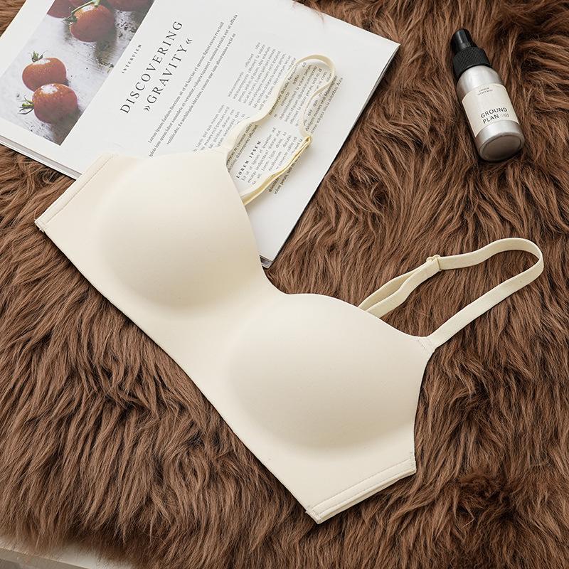 Women's Seamless Half-Cup Push-Up Bra - Smooth, Comfortable, Thin, Wire-Free, Anti-Sagging, Small Bust Support, Summer Design.