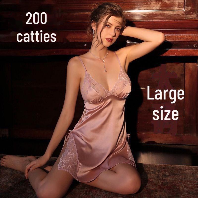 Nightgeng Silk Lingerie Set: Sexy Suspender Nightdress & Blouse - Women's Three-Piece Autumn/Winter Sleepwear