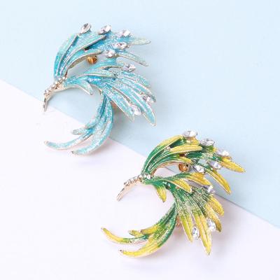 Enamel Feather Brooch for Women High-end and Individual Cardigan Corsage Versatile and Fashionable Pin