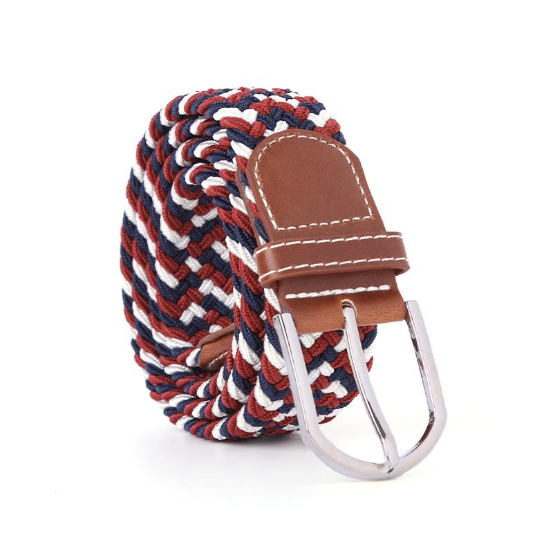 Handwoven Cross-Border Fashion Belt with Pin Buckle – Versatile Twill Men's & Women's Wide Elastic Waist Belt