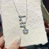 2025 Ocean Heart Romantic Retro Clavicle Necklace with Fresh Texture In Colorfast Titanium Steel for Women