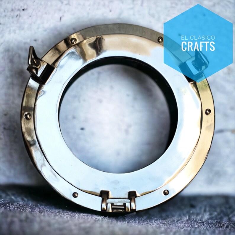 Canal Boat Aluminium 12" Porthole Window Silver Nickel Door Glass Porthole Decor Nautical Ship Gift