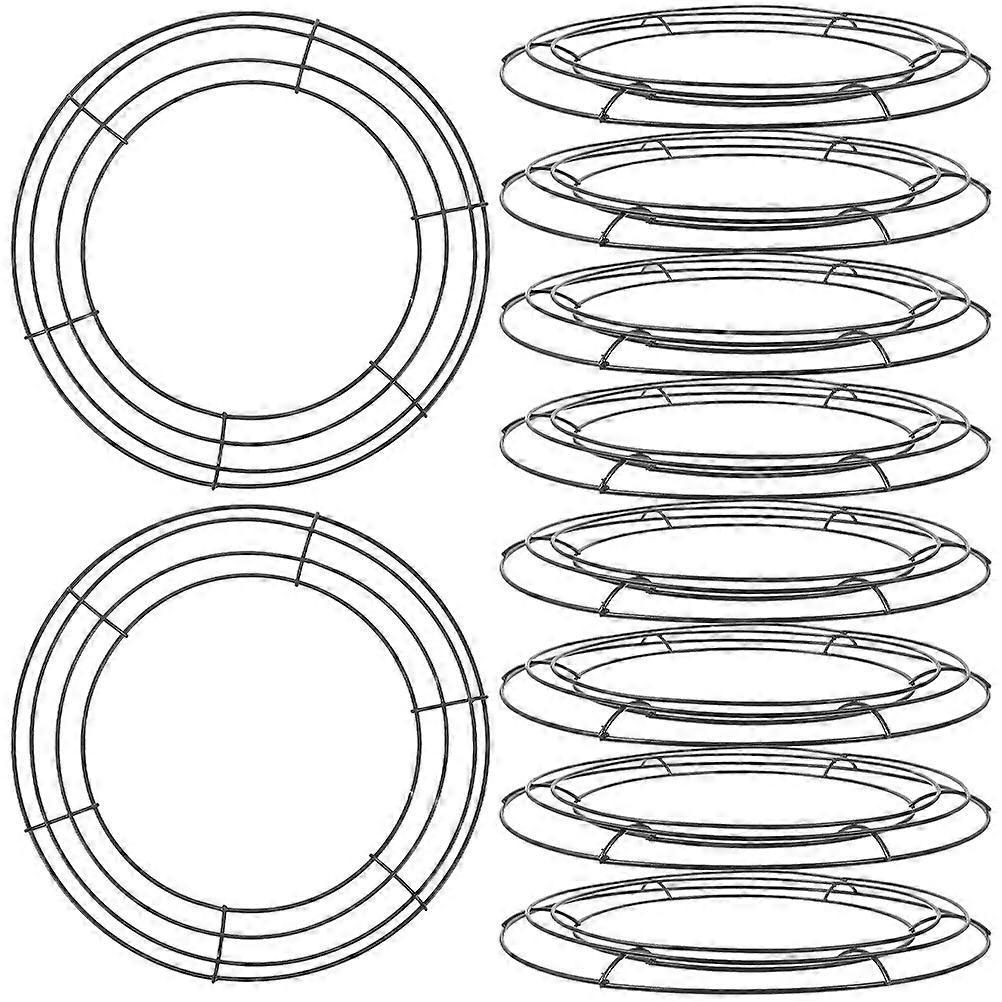 Anneaux de fabrication de couronnes Bricolage Cadre de couronne en fer Anneaux de couronne ronds 24,94 cm x 24,94 cm x 1,5 cm Base pour artisanat 10 pièces