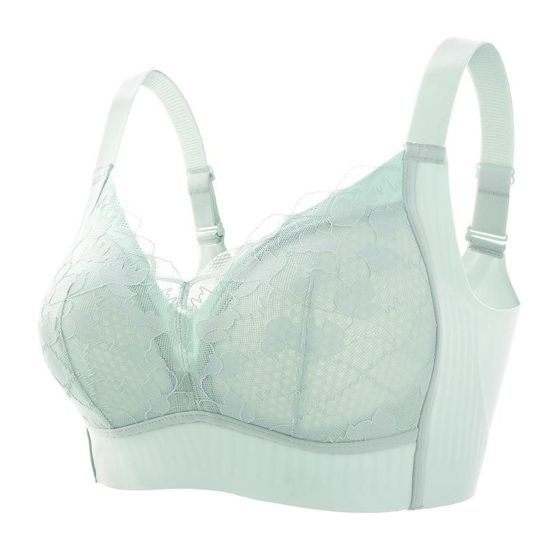

Anti Sagging Seamless Lingerie for Women Thin and Gathered Bra Without Steel Ring Plus Size Push Up Bra for Women 34/75B зелений