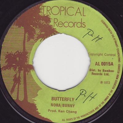 7inch Record NORA DEAN / BUNNY / TROPICAL ALL ST - Butterfly / Fly Version AL0015 Tropical Record 1972 UK Reggae, Ska & Dub Used