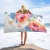 Pink Flower Arts Pattern Beach Towel for Family Stuffs Friends Gift Quick-Dry Sand Free For Bath Yoga Beach Camping Swimming GYM