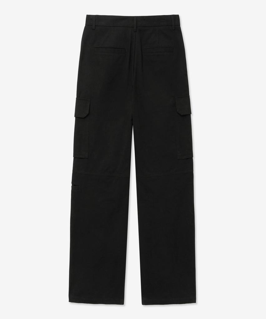 Tienjiti Cotton Wide Cargo Pants (Black) Tnpa5E105Bk