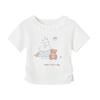 Girls' Cartoon Print Short Sleeve T-Shirt with Lace Trim