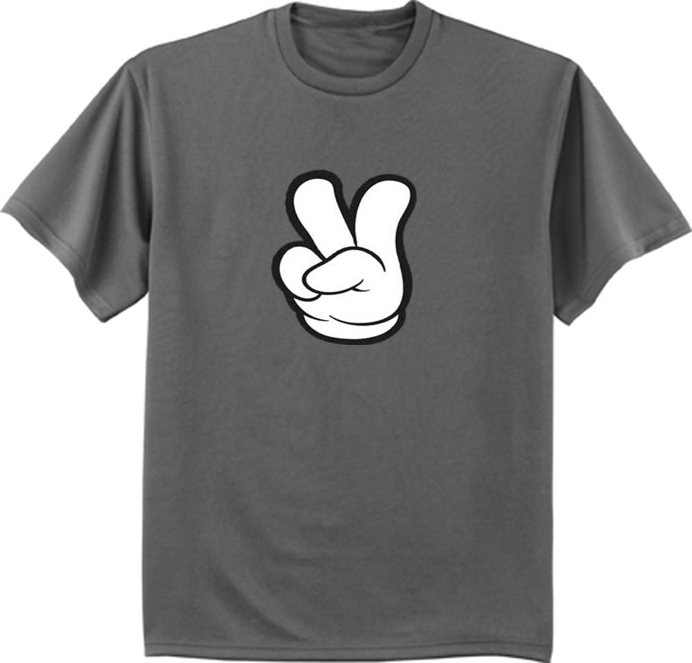 Peace sign design peace fingers hand sign cool hippie tee shirt design tee L