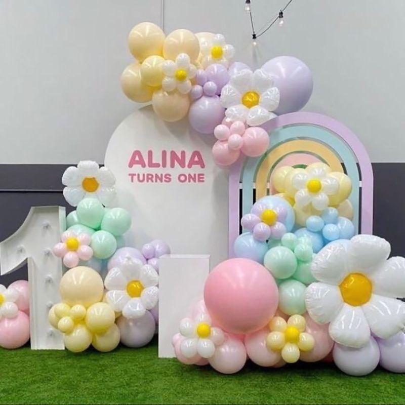 Macaron Daisy Flower Balloon Set for Birthdays & Events