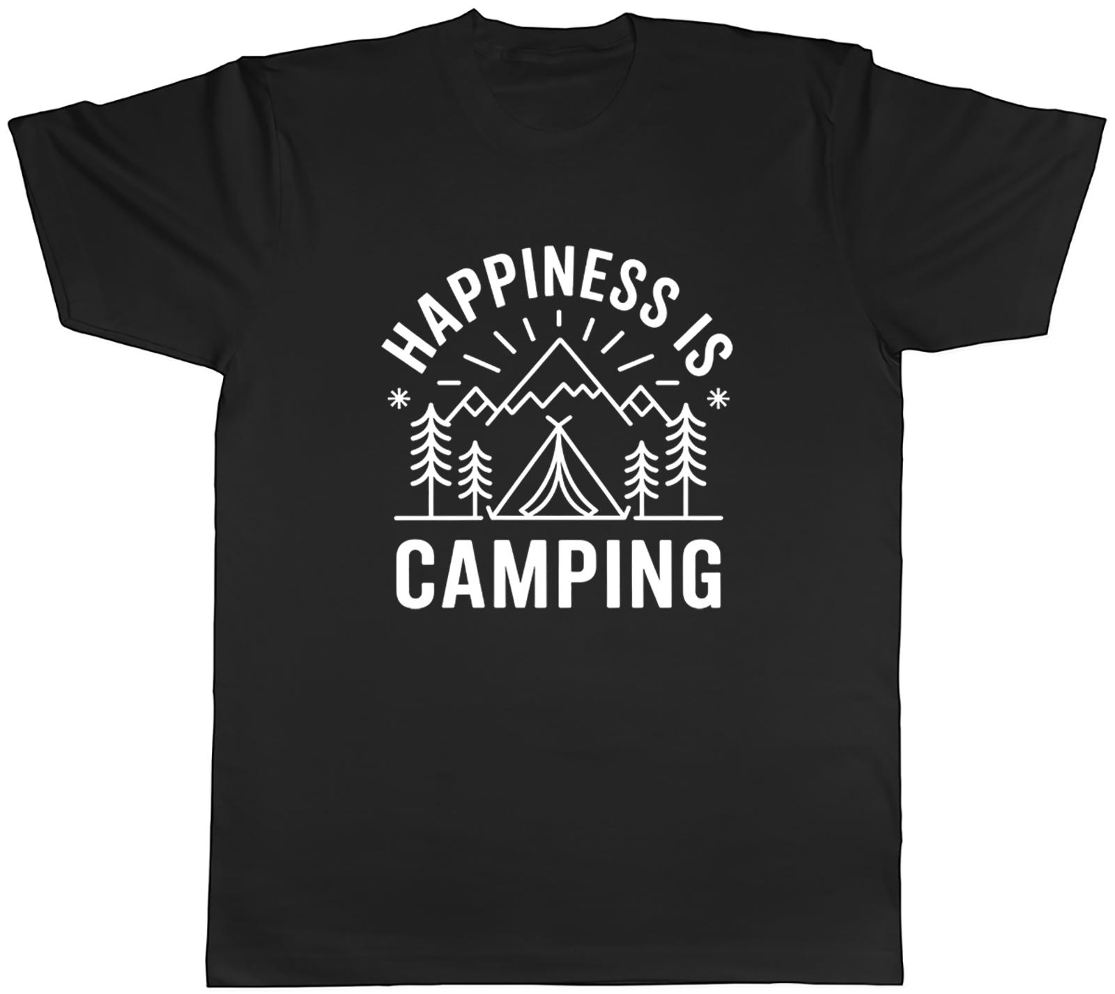 Happiness is Camping Outdoors Camp Site Unisexs TShirt Tee Gift Top S