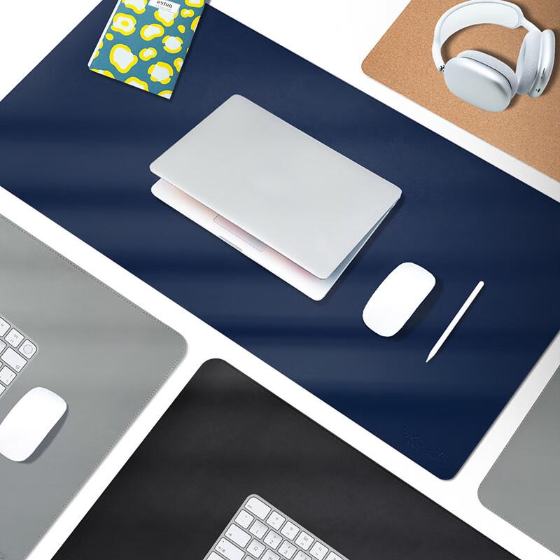 EXCO 1.2-Meter Cork Waterproof Leather Mouse Pad, Extra Large Computer Desk Mat, Leather Table Cover, Oversized Gaming Keyboard Pad, Charm Blue 9779