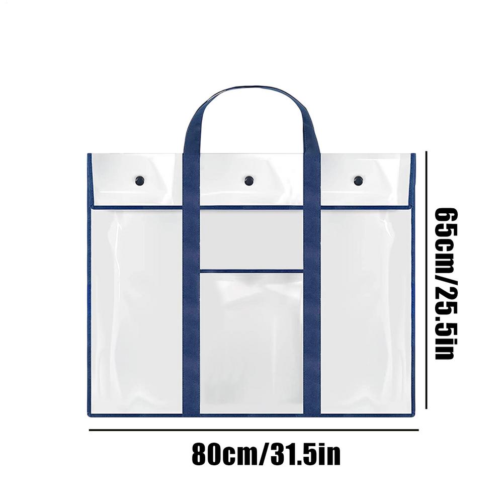 Poster Bag Clear PVC Art Container Portable Bulletin Board Holder With Handle Pocket Multipurpose Poster For Students