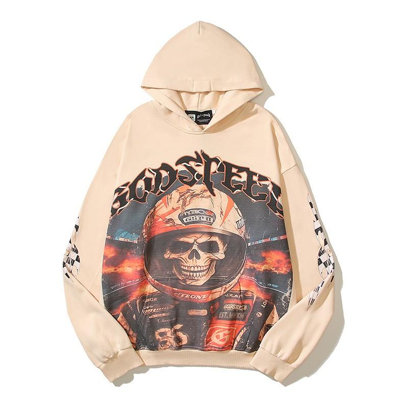 Godspeed 2025 Fall Winter Cotton Hoodie Streetwear Oversized Graphic Print Sweatshirt Men