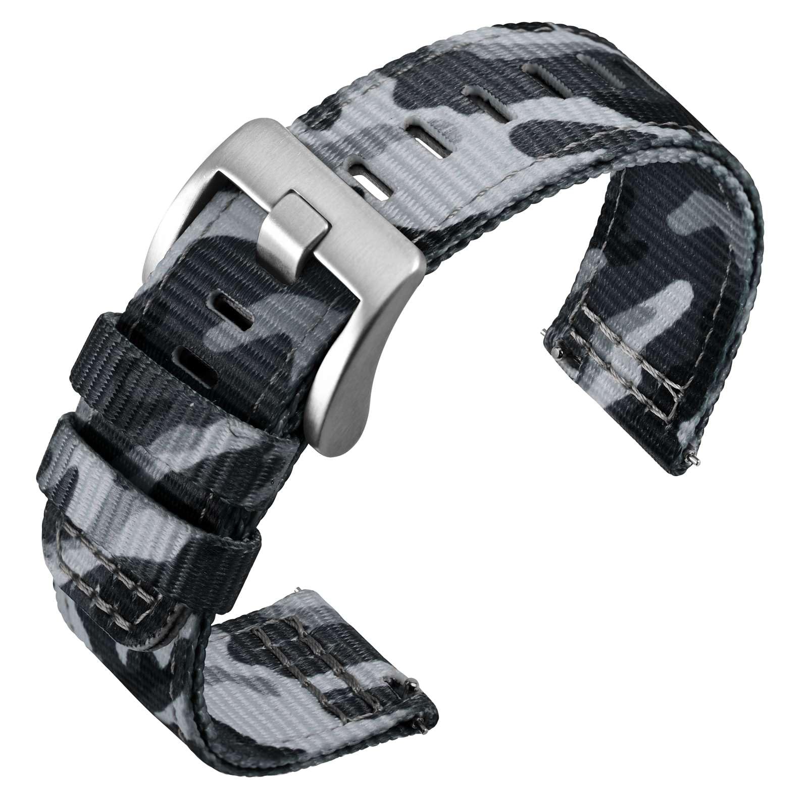 

[ANNEFIT] Nylon Watch Band, Military Watch Replacement Band, Fabric 2 Line Nylon Strap, Quick Release, 22 mm, Nylon 22 mm