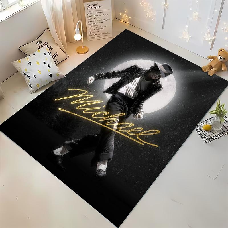 "Tappeto Design Moonwalk con Testo Michael - Tappeto Antiscivolo Adatto per Divani Soggiorno e Camera da Letto divani divani"