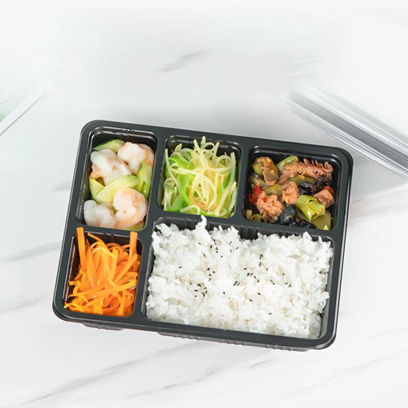 Vieruodis 5-Compartment Microwavable Disposable Lunch Boxes