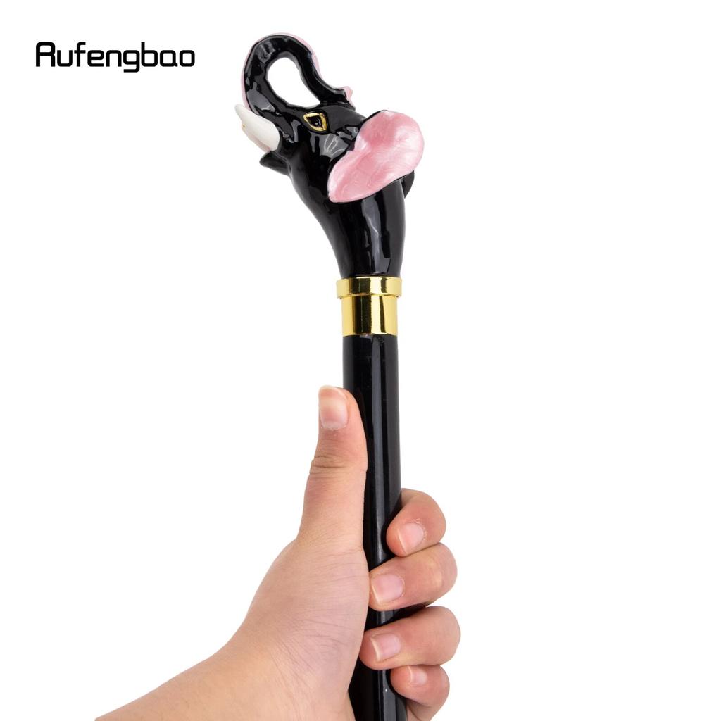 Ceramic Elephant Wooden Single Joint Fashion Wood Walking Stick Decorative Party Walking Cane Halloween Mace Wand Crosier 96cm