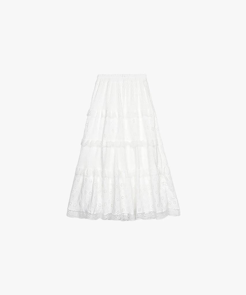 Pink Pineapple Camelia Lace Mix Skirt_White