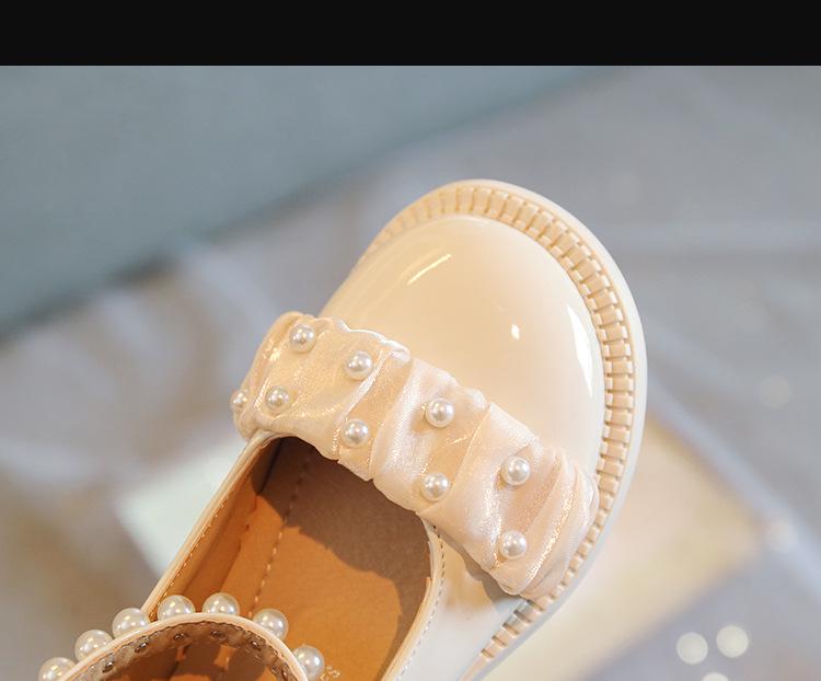 2022 Autumn Girls' Pearl Patent Leather Mary Jane Shoes - Soft Sole for Little Princess