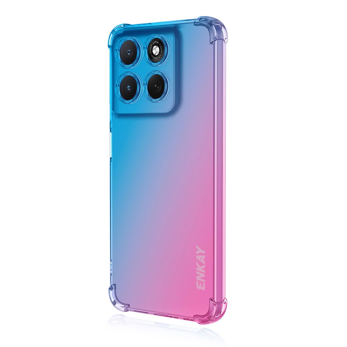 

For Motorola Moto G86 5G TPU Case ENKAY Thickened Four Corner Drop-proof Phone Back Cover Blue/Pink