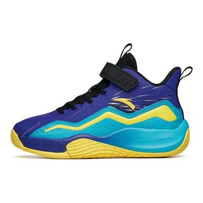 Kids Non-Slip Wear-Resistant Mid-Top Basketball Shoes Kids Sneaker Blue Yellow Purple A312211101-3