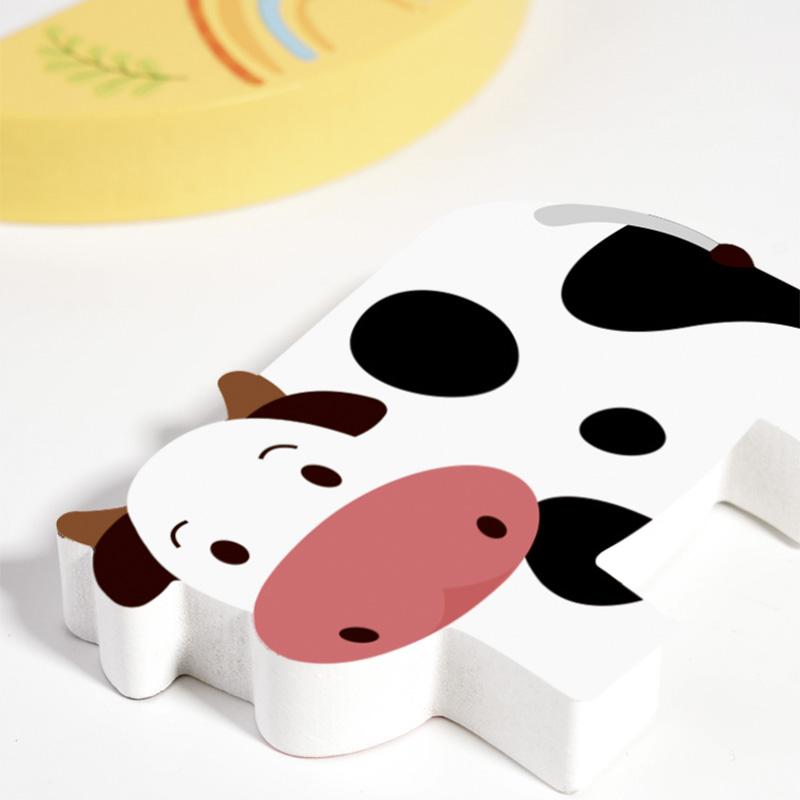 Wooden Animal Stacking Block Game Cow Stacking Balance Toy Montessori Fine Motor Training Educational Toys For Children Kids