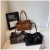 PU Solid Color Large Capacity Shoulder Bags Hasp Sewing Women's Bags 2026  Temperament Versatile Women's Handbags