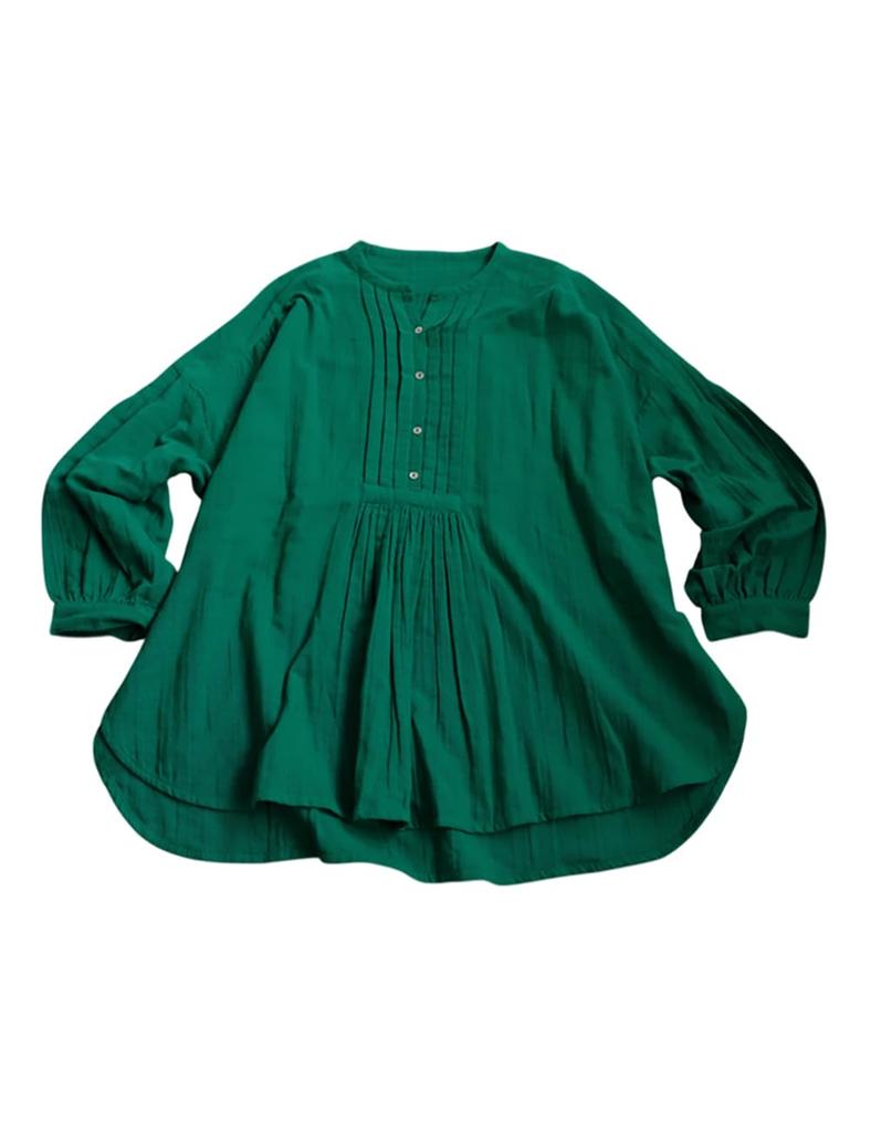 Antiqua Indian Cotton Pullover One Size Green Women's Blouse/Shirt, IYA-00059, 30,