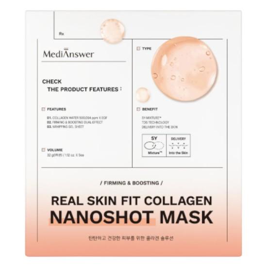 

MEDIANSWER Real Skin-Fit Collagen Nanoshot Mask (5 Sheets) — Ultra-Fit Firming & Hydrating Collagen Care