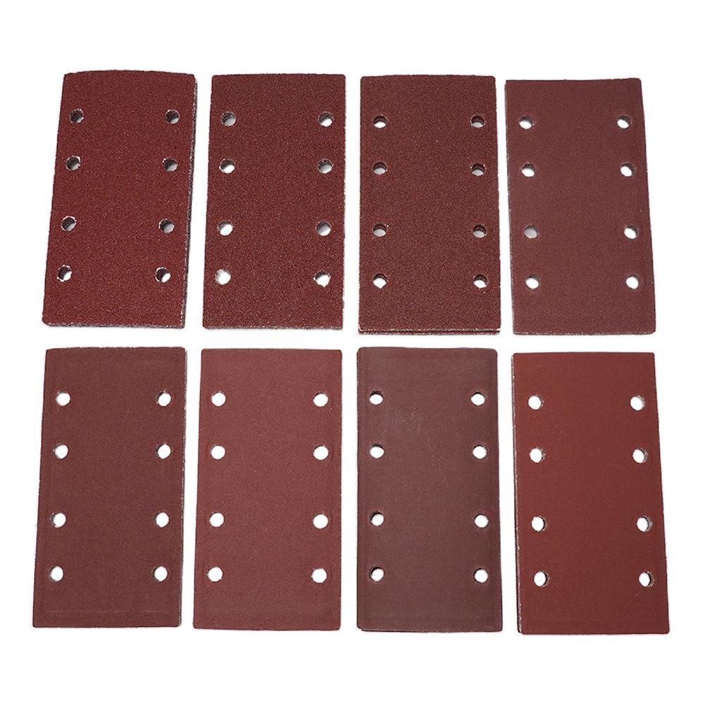 80pcs 8-hole Rectangular Flocked Sandpaper Back Fleece Sheet For Sander 93x185mm Sandpaper For Mouse Sander Multi-Sander