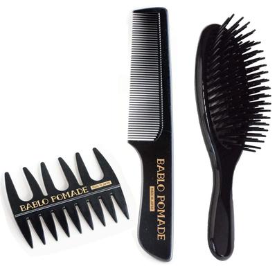 BARBER Pomade Mesh Comb Hair Brush for Men 3 Piece Set BARBER
