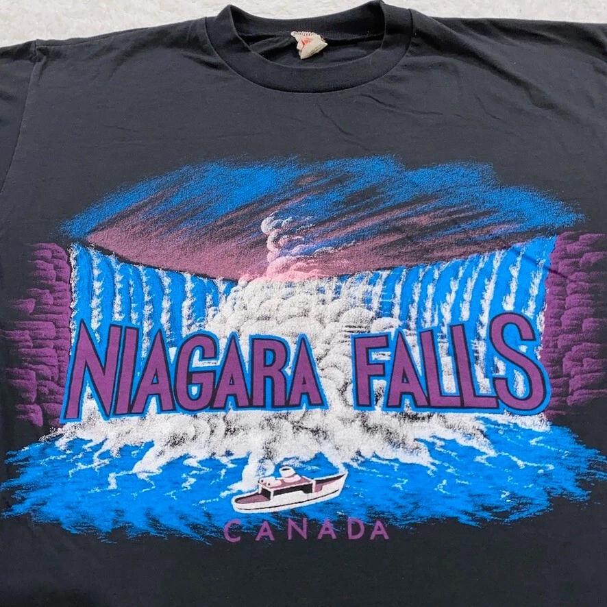 vtg 80s NIAGARA FALLS CANADA NEW YORK T-Shirt MEDIUM single stitch 90s nature S