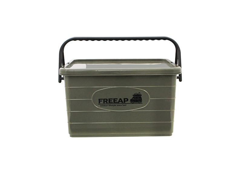 

FREEAP Handle Container, Khaki, Leisure/Outdoor Storage Basket with Handle and Lid