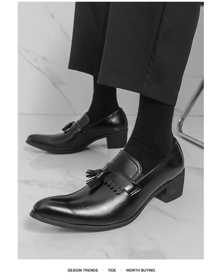 Men's Large Size British Style Tassel Loafers - Formal Pointed Toe Leather Shoes