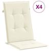 VidaXL Garden Chair Cushions High Back Set of 4 Cream Fabric 43182