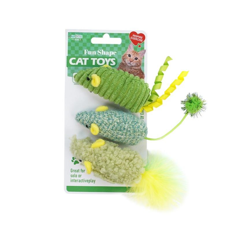 Cat Toy Simulation Mouse Three Packs Catnip Self-hi To Relieve Boredom Cat Stick Kitten Grinding Teeth Pet Toy