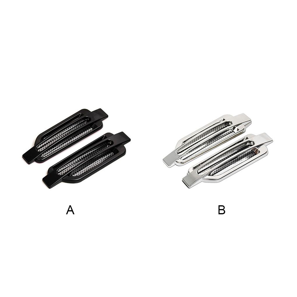 1 Pair Car Side Ulation Plastic Vent Stickers Bonnet Cover Self-adhesive Air Intake Decoration Automobile