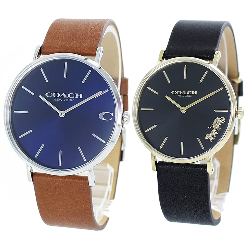 

COACH Storage Box Pair Watch Watch Set of 2 Adults Elegant Charles Perry Blue Black Leather Strap 1460215114503333 Watch [Coach] [Item]