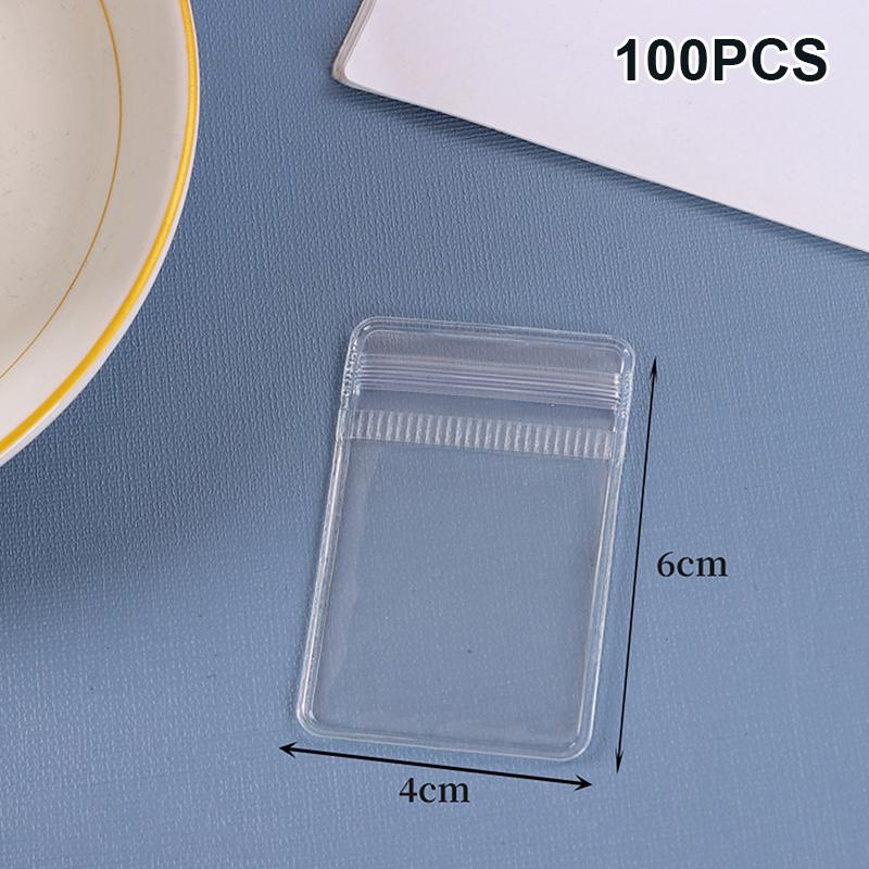 

100 шт. Мешочки-органайзеры для ювелирных изделий Прозрачные ПВХ Антиокислительные Мешочки-держатели для хранения серег, кулонов, ожерелий, браслетов 4x6cm