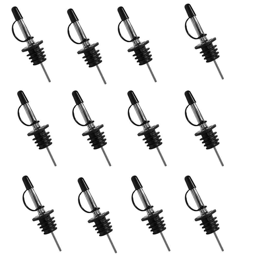 6/12Pcs Self-closing Liquor Pour Spouts Set Stainless Steel Bartender Bar Tools  Wine Accessories