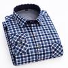 Men's Fashion Warm Long-sleeved Plaid Shirts Thickened Double-sided Fleece Cold-resistant Plus-size Casual Business Check Shirts