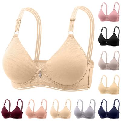 Women's Fashion Small Breast Two Rows Of Buttons Without Steel Ring Underwear