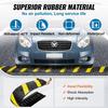 2PCs 6 Ft/72'' Rubber Speed Hump, 2 Channel, 22000 Lbs Capacity Heavy Duty Traffic Speed Bump, with High Reflective Yellow Strip 8 Expansion Screws