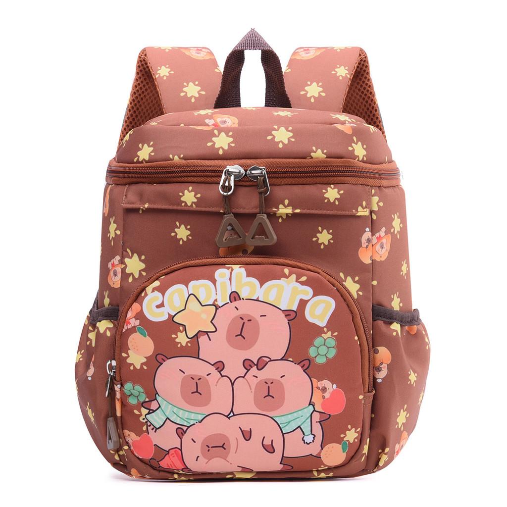 Capybara Cartoon Kids Backpack With Ergonomic Shoulder Straps For Preschool